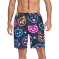 thumbnail image 1 of Men’s Sleep Shorts Relaxed Fit Lounge Pants with Pockets Mens Pajama Loungewear Home Wear Comfort Cartoon Smiling Faces Small, 1 of 7