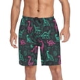 thumbnail image 1 of Men’s Sleep Shorts Relaxed Fit Lounge Pants with Pockets Mens Pajama Loungewear Home Wear Comfort Cute Green Dinosaurs Small, 1 of 7