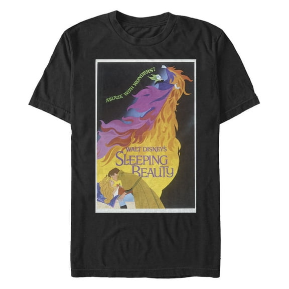 Men's Sleeping Beauty Ablaze With Wonders Retro Movie Poster  Graphic T-Shirt