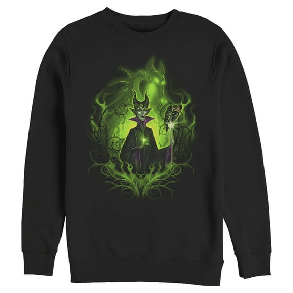 Men's Sleeping Beauty Dark Detailed Maleficent Sweatshirt Black 2X Large