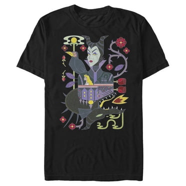 Men's Sleeping Beauty Dual Maleficent Portrait  Graphic T-Shirt