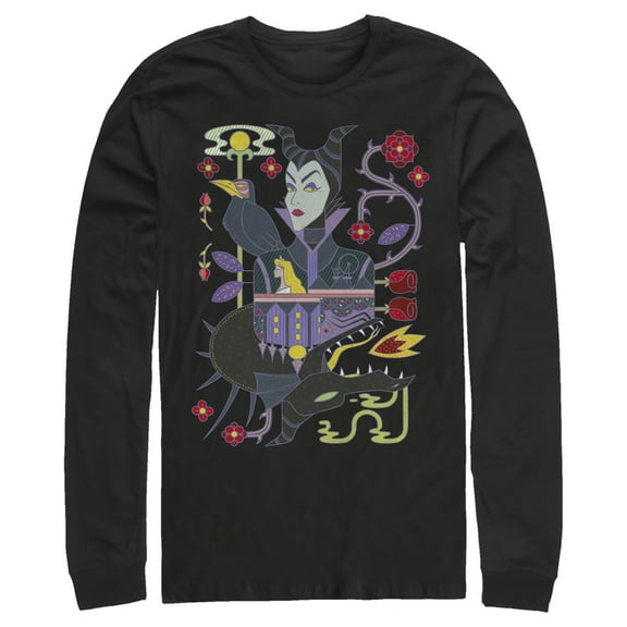 Men's Sleeping Beauty Dual Maleficent Portrait  Long Sleeve Shirt