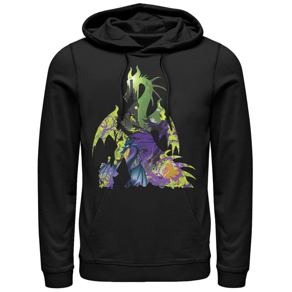 Men's Sleeping Beauty Maleficent Dragon Pull Over Hoodie Black X Large