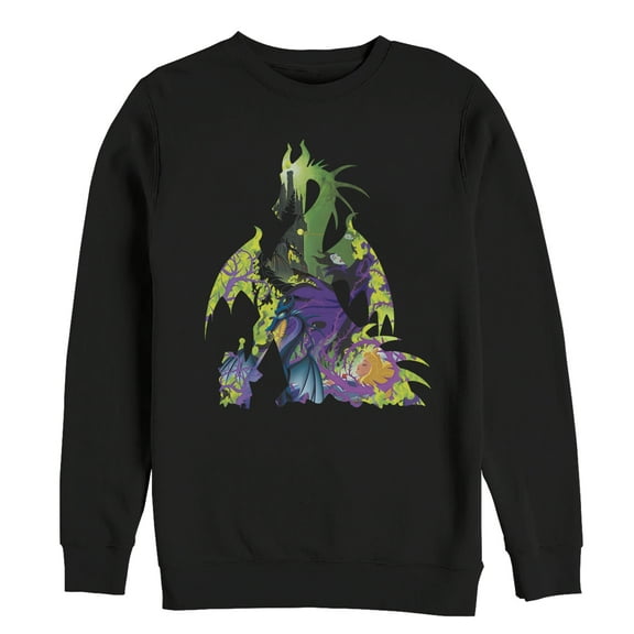 Men's Sleeping Beauty Maleficent Dragon  Sweatshirt Black 2X Large