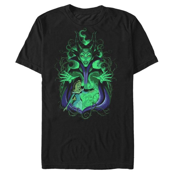 Men's Sleeping Beauty Maleficent Green Glow Graphic T-Shirt