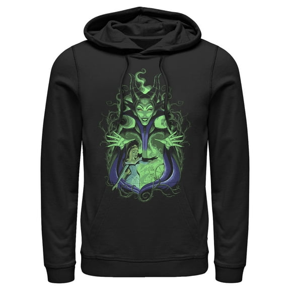 Men's Sleeping Beauty Maleficent Green Glow  Pull Over Hoodie