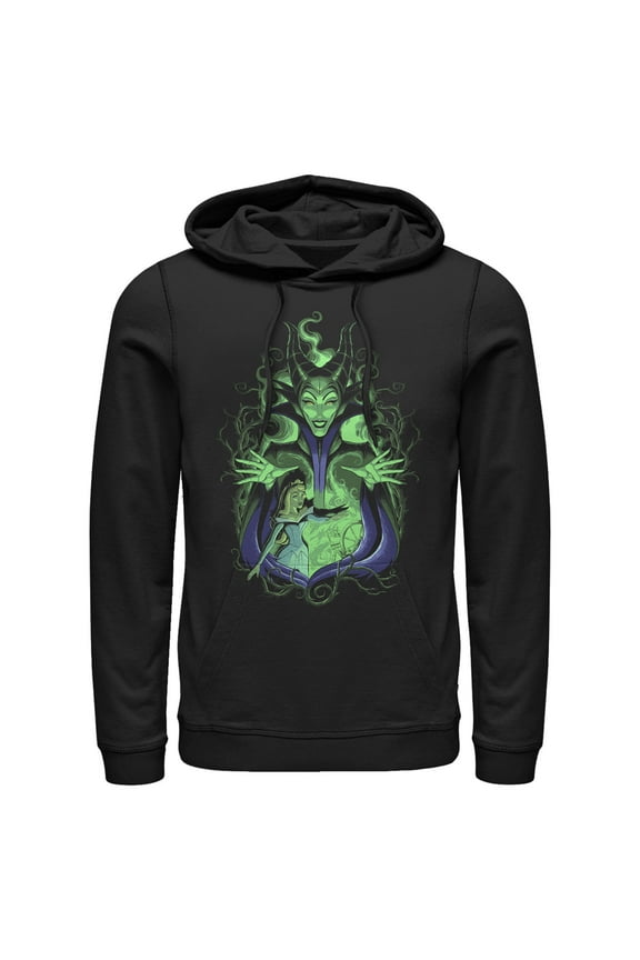Men's Sleeping Beauty Maleficent Green Glow  Pull Over Hoodie