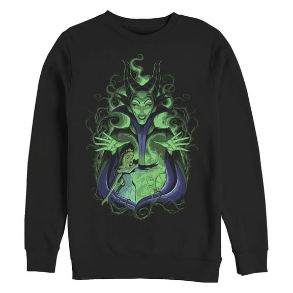 Men's Sleeping Beauty Maleficent Green Glow Sweatshirt