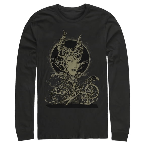 Men's Sleeping Beauty Maleficent Twisted Queen Long Sleeve Shirt Black X Large