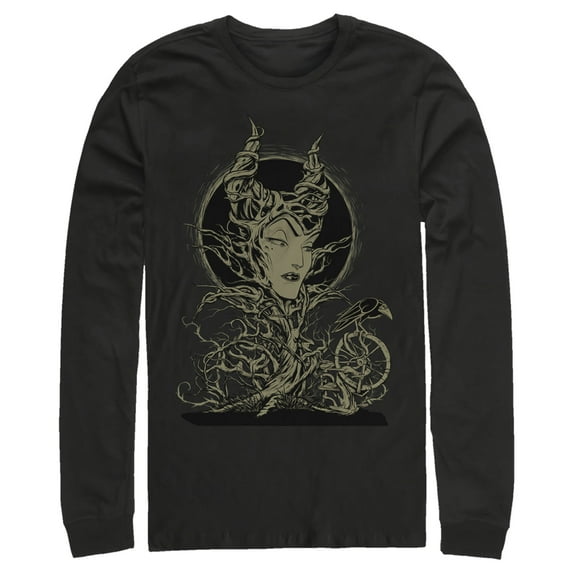 Men's Sleeping Beauty Maleficent Twisted Queen Long Sleeve Shirt Black X Large