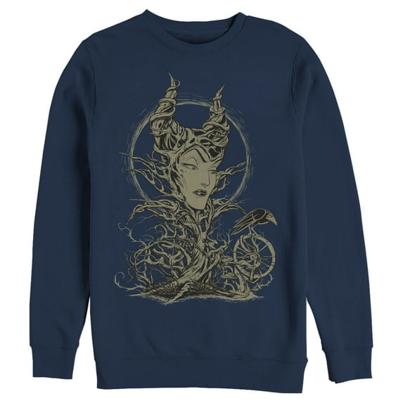 Men's Sleeping Beauty Maleficent Twisted Queen Sweatshirt Navy Blue X Large