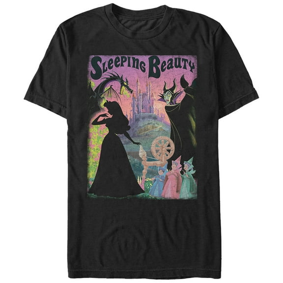 Men's Sleeping Beauty Silhouettes  Graphic Tee Black Large