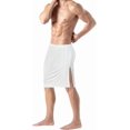 thumbnail image 1 of Men's Sleepwear Bottoms, Side-Slit Robe Pants No-Hassle, No-Stripping Robe Pants Breathable Wrap Skirt Soft Towel Skirt, 1 of 8