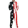 thumbnail image 1 of Men's Sleepwear One Piece Pajamas Unisex Non Footed Playsuit Adult Printed Jumpsuit, 1 of 2