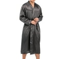 thumbnail image 1 of Men's Sleepwear Pajama Pajamas Bathrobe Smooth Long Sleeve Nightgown Sleepwear Loungewear Sleepwear Pajama with Two Patch Pocket, 1 of 7