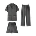 thumbnail image 1 of Men's Sleepwear Set Long Pants Shorts and Short Sleeve Top 3-Piece Home Comfort Pajamas, 1 of 2