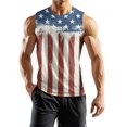 thumbnail image 1 of Men's Sleeveless American Flag Tank Top Patriotic Workout USA Flag Gym Vest For Fitness Sports, 1 of 4