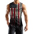 thumbnail image 1 of Men's Sleeveless American Flag Tank Top Patriotic Workout USA Flag Gym Vest For Fitness Sports, 1 of 4