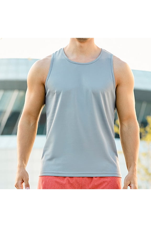 Men's Sleeveless Cotton Polyester Tank Top for Casual Wear and Sports
