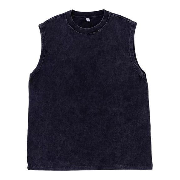 Men's Sleeveless Denim Tank Top Casual Vintage Washed Look For Summer ComFortable Fit Versatile Style
