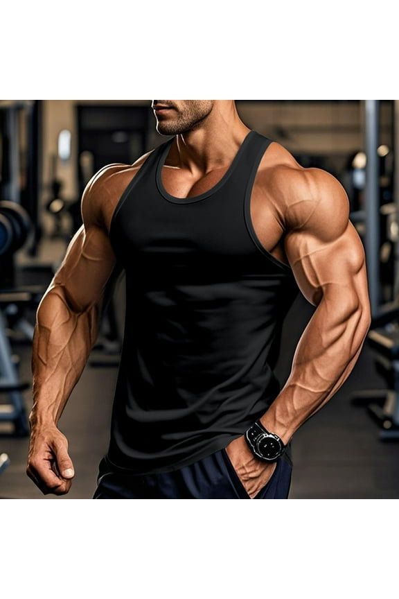 Men's Sleeveless Fitness Waistcoat for Summer, Breathable Quick-Dry Stretch Fabric for Outdoor Exercise and Casual Wear