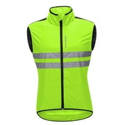 Mens Sleeveless Full Zipper Cycling Jersey Bike Vest Shirt Tops, Breathable,
