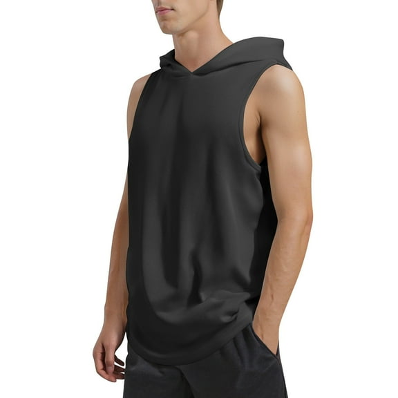 Men's Sleeveless Hooded Tank Top - Breathable Gym Shirt - Casual Sports Vest for Summer & Workout