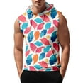 thumbnail image 1 of Men's Sleeveless Hoodie With Floral Print Lightweight Summer Casual Gym Workout Tank Top Beachwear, 1 of 4