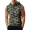 thumbnail image 1 of Men's Sleeveless Hoodie With Tropical Leaf Print Lightweight Casual Summer Tank Top Perfect For Gym And Outdoor Activities, 1 of 4