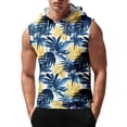 thumbnail image 1 of Men's Sleeveless Hoodie With Tropical Leaf Print Lightweight Casual Summer Tank Top Perfect For Gym And Outdoor Activities, 1 of 4