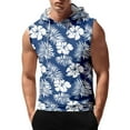 thumbnail image 1 of Men's Sleeveless Hoodie With Vibrant Floral Print Casual Lightweight Gym Tank Top For Summer Workouts, 1 of 4