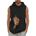 thumbnail image 1 of Men's Sleeveless Hoodie with Pet Pouch Pocket, Kangaroo Carrier, Drawstring Hood, Casual Pullover Sweatshirt Vest for Small Dog/Cat Outdoors, 1 of 5
