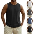 thumbnail image 1 of Men's Sleeveless Hoodless Round Neck Pullover Casual Fashionable Running Tank Top Quick Dry Breathable Gym Workout Training | TOPLIU,Black L, 1 of 8