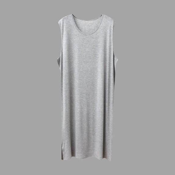 Men's Sleeveless Loose Fit Ice Silk Robe for Home and Sleep