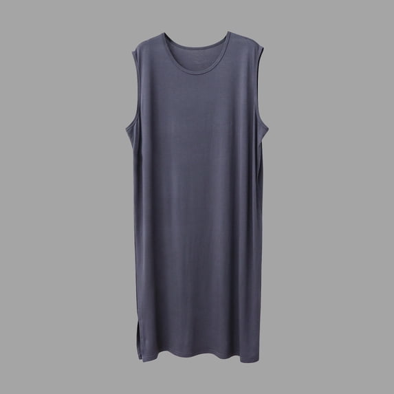 Men's Sleeveless Loose Fit Ice Silk Robe for Home and Sleep