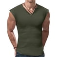 thumbnail image 1 of Men's Sleeveless Ribbed V-Neck Casual Tank Top Stretchy Slim Fit Muscle Top, 1 of 4
