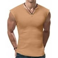 thumbnail image 1 of Men's Sleeveless Ribbed V-Neck Casual Tank Top Stretchy Slim Fit Muscle Top, 1 of 4