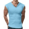 thumbnail image 1 of Men's Sleeveless Ribbed V-Neck Casual Tank Top Stretchy Slim Fit Muscle Top, 1 of 4