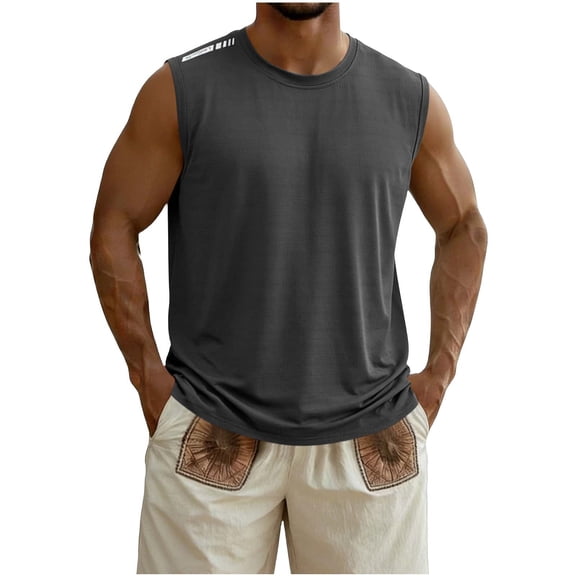 Men's Sleeveless Shirt Quick Dry Workout Tank Top Gym Muscle T Shirts Sport Athletic Tanks Moisture Wicking