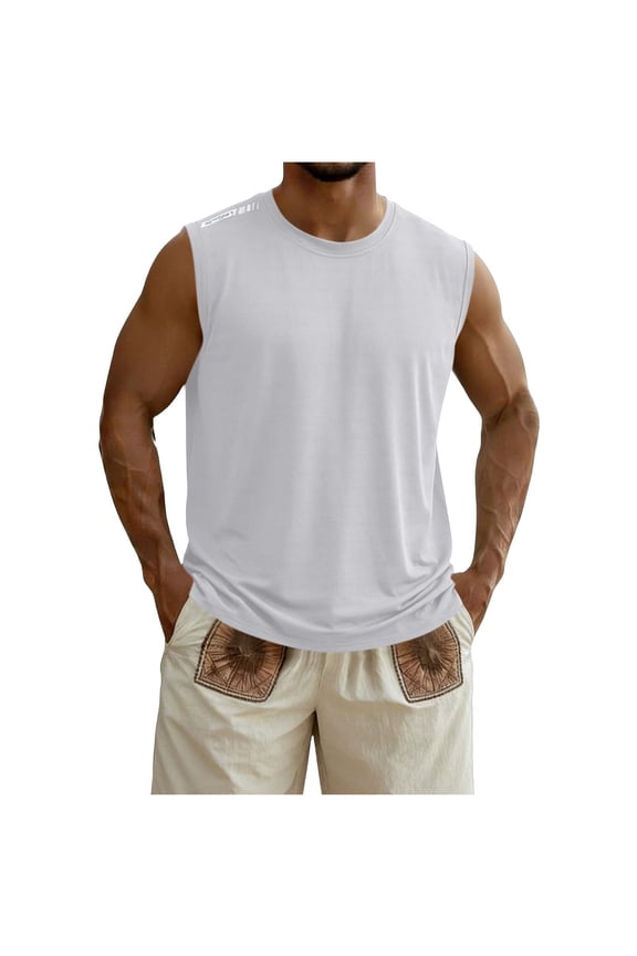 Men's Sleeveless Shirt Quick Dry Workout Tank Top Gym Muscle T Shirts Sport Athletic Tanks Moisture Wicking
