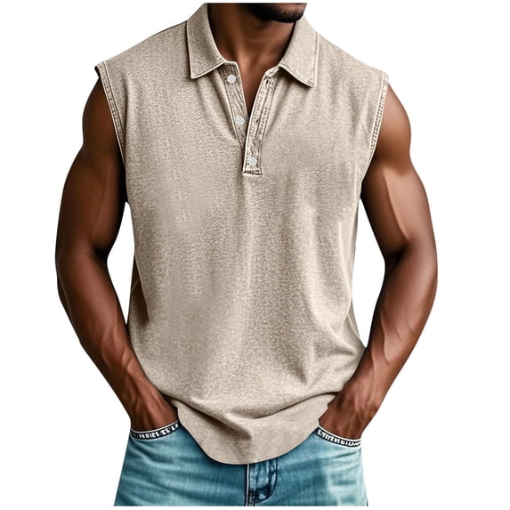 Men's Sleeveless T-Shirts Casual Collared Workout Tank Tops Summer V Neck Lightweight Breathable Loungewear