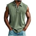 thumbnail image 1 of Men's Sleeveless T-Shirts Casual Collared Workout Tank Tops Summer V Neck Lightweight Breathable Loungewear, 1 of 6
