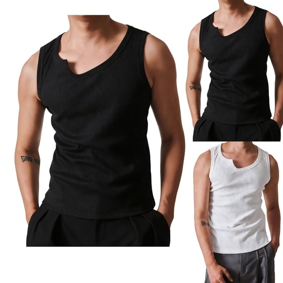 Men's Sleeveless Tank Top Nylon Spandex Blend Athletic Undershirt Loose Fit Quick Dry Workout Daily Casual Beach Gym | Zenithor,Black 5XL