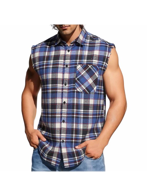 Men's Sleeveless Tank Top Polyester Blend Quick Dry Athletic Muscle Tank V Neck Pocket Sleeveless Casual Workout Sports Training Beach | Zenithor,Blue 2XL