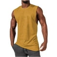 thumbnail image 1 of Men's Sleeveless Tank Tops Crew Neck Solid Color Loose Fit Shirt Sport Gym Vest Plus Size Fitness Workout Tank Tops, 1 of 5
