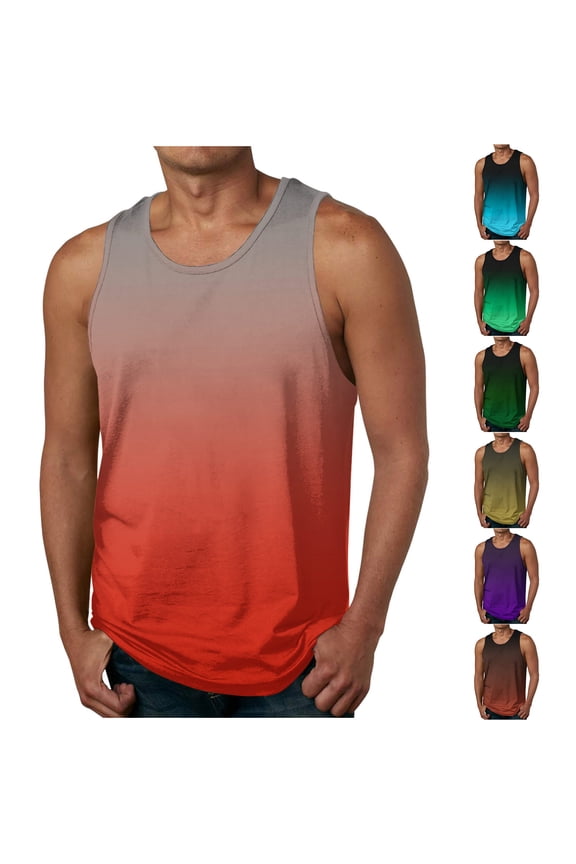 Men's Sleeveless Top Polyester Spandex Blend, Casual Tank Top Summer Quick Dry, Round Neck Crewneck Muscle Fit, Cool Moisture Wicking Breathable, for Gym Workout Beach | Zenithor,Wine M