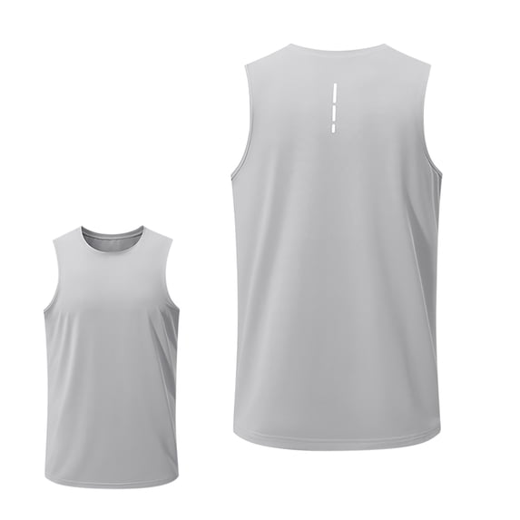Men's Sleeveless UPF 50+ Swim Shirts Quick Dry Workout Tank Top UV Protection Running Gym Muscle T Shirts Size 2XL Gray