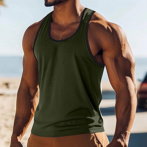 Men's Sleeveless Workout Tank Top, Breathable Cotton Blend Muscle Fit for Gym, Running, and Casual Wear