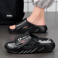 thumbnail image 1 of PLERISE Men's Shoes Slide Sandals, Round Toe Black, Black, US 7.5-8, 1 of 10