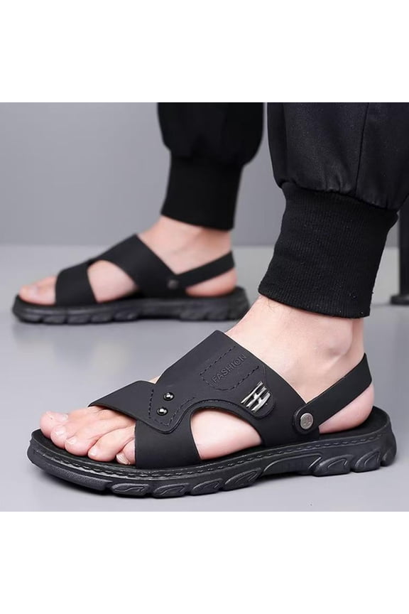 Men's Slides Adjustable Slip on Sandals Fashion Casual Spring And Summer Sandals Integrated Breathable Non-Slip Soft Bottom Thick Bottom Beach Sandals